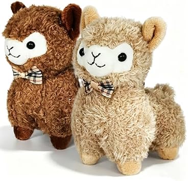 JIAHO 2 Pcs Cute Alpaca Stuffed Animals for Girls and Boys, Soft Mini Alpaca Plush Toys, Sheep Stuffed Animal Bulk, Kawaii Plushies, Treasure Box Plush Doll Toys for Classroom, Christmas Decorations