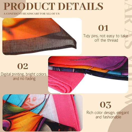 4pcs Neutral Printed Headscarf And Wristband, Soft Breathable Gauze Multifunctional Cycling Face Mask4