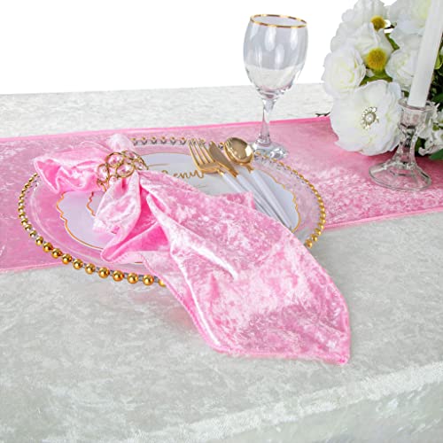 Servilletas de Tela de Terciopelo CVL Rosa 20x20 Pulgadas 10 Unidades miniatura 3
