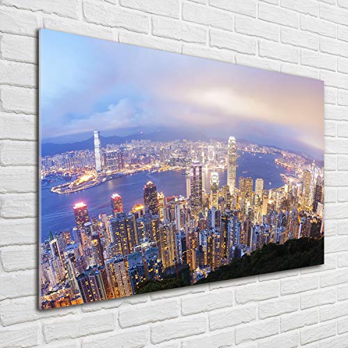 Tableau acrylique panorama de Hong Kong : déco murale incassable chic