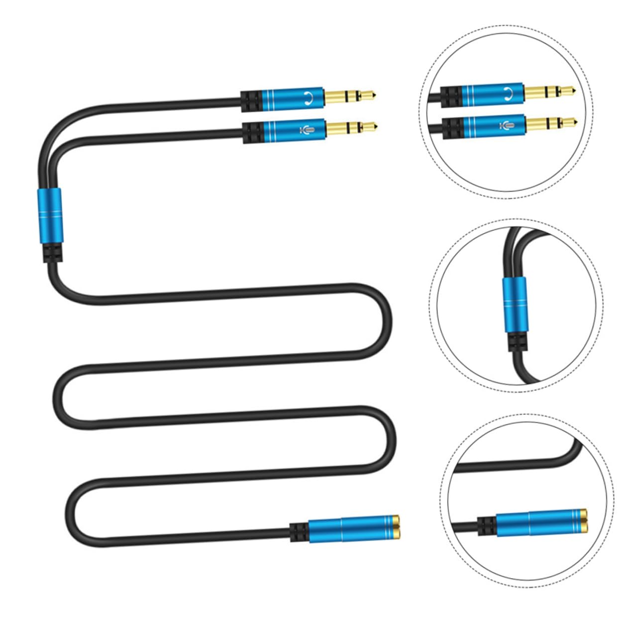 Hemobllo 8pezzi Cavo Audio y Splitter Per Microfono e Cuffie Adattatore Doppio Jack Per Computer e Accessorio Pratico Per Giochi Film e Voce
