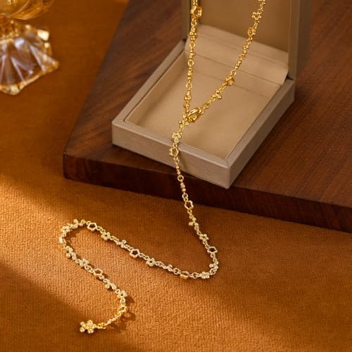 Elegant Gold-tone Y-Necklace with Beaded Chain - Chic Long Drop Design - Perfect for Layering - Sophisticated Accessory for All Occasions (Necklace)4