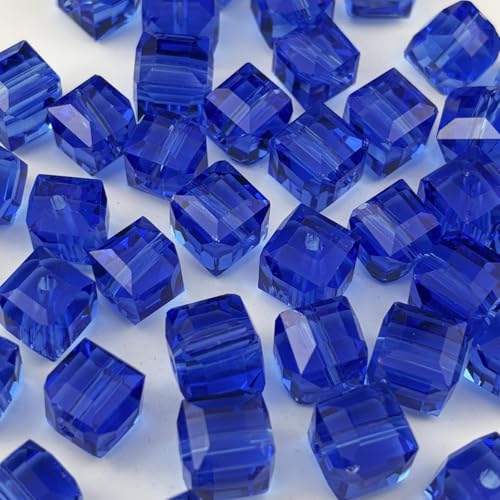 YUEXIGO 200pcs 4mm Cube Crystal Glass Beads for Jewelry Making