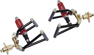 11'' Front Suspension Shock Swing Arm Full Kit Upper Lower Steering Knuckle Spindle Kit For ATV Quad Bike Go Kart Buggy DIY Parts Front Suspension Swingarm Assembly 3 Holes Flange