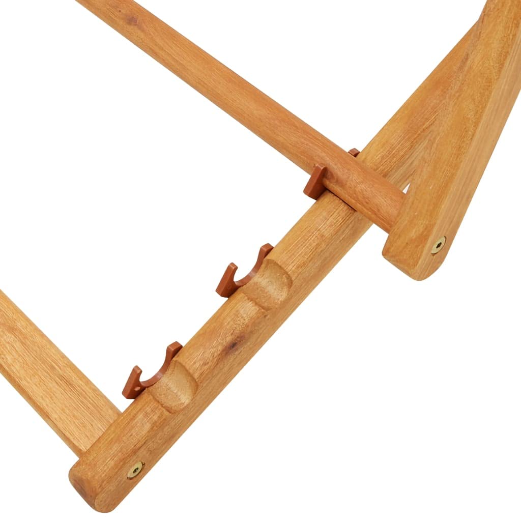Campingstuhl Klappbar 60 cm Breit, Gartenstuhl aus Eukalyptusholz mit 3-Fach verstellbarem Rücken, Strandstuhl Leicht & Faltbar für Garten Balkon Camping und Outdoor