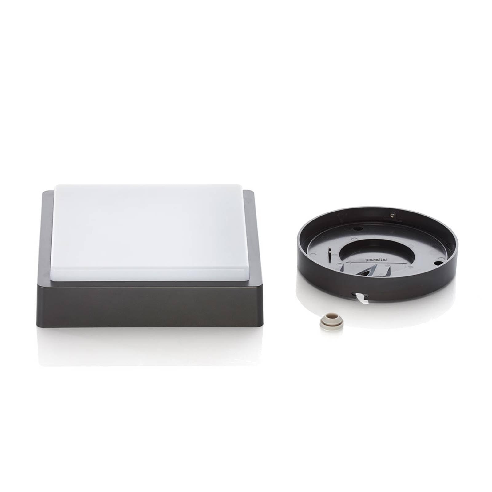 Lindby LED Lámparas de techo Nermin (Moderno) en Negro hecho Plástico (1 llama, lámpara exterior para el jardín, la terraza balcón y vivienda