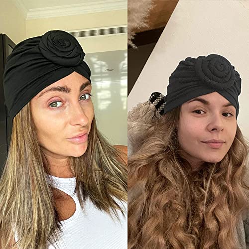 Image of KYNARI Turban Head Wraps for Women, Pretied Stretch Bonnet Hair Wrap | African Knot Turban Hats Pre Twist Headwear Soft Head Scarf Elastic and Breathable Head Covering Cancer Caps for Black Women