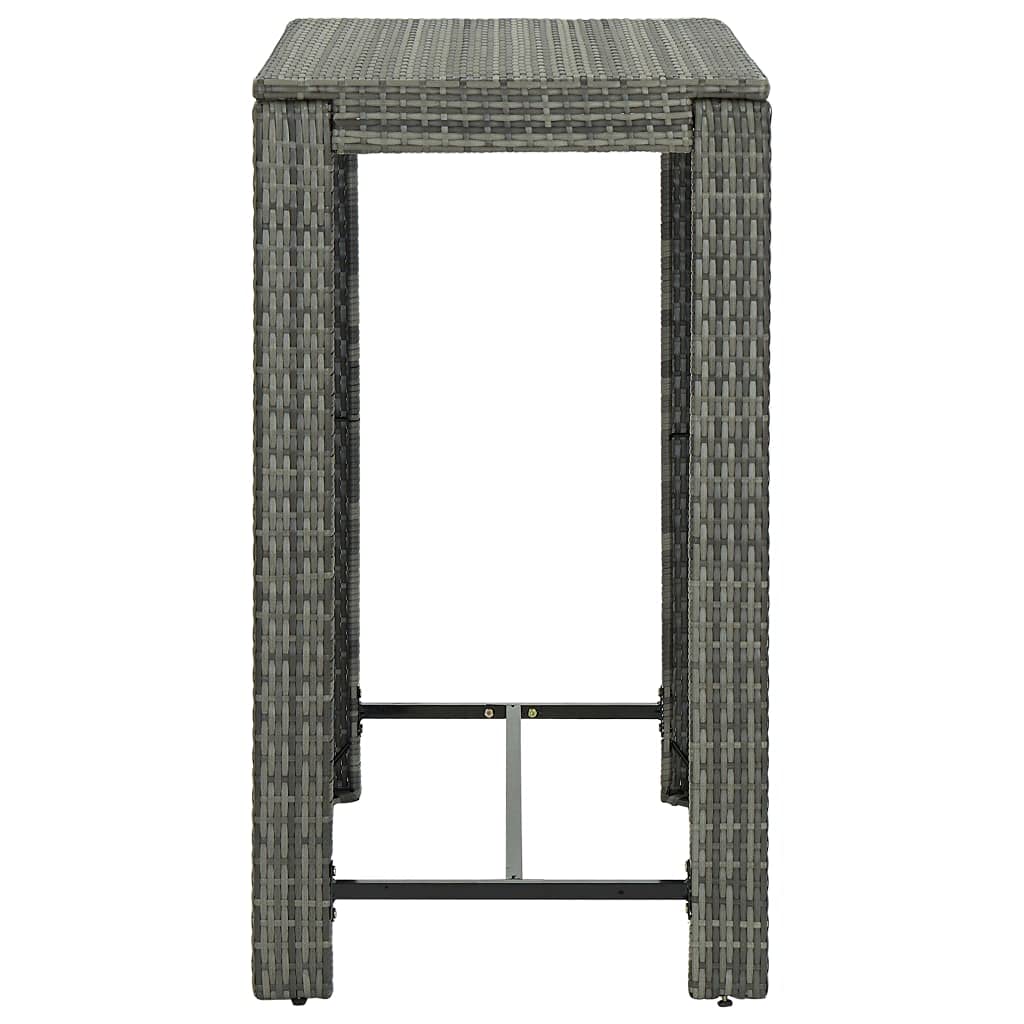 Tomostar Table de Bar Haute, Table de Jardin Extérieur Gris 100x60,5x110,5 cm Résine tressée