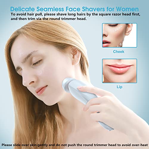 Electric Razors For Women 2 In 1 Bikini Trimmer Womens Face Shavers Hair Removal For Underarms Legs Bikini Areas Ladies Body Hair Trimmer Ipx7 Waterproof Rechargeable Wet & Dry Painless Shaving #TOP2