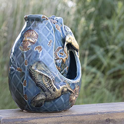 Blue Verdigris Hummingbird Indoor Water Fountain With Pump #TOP1