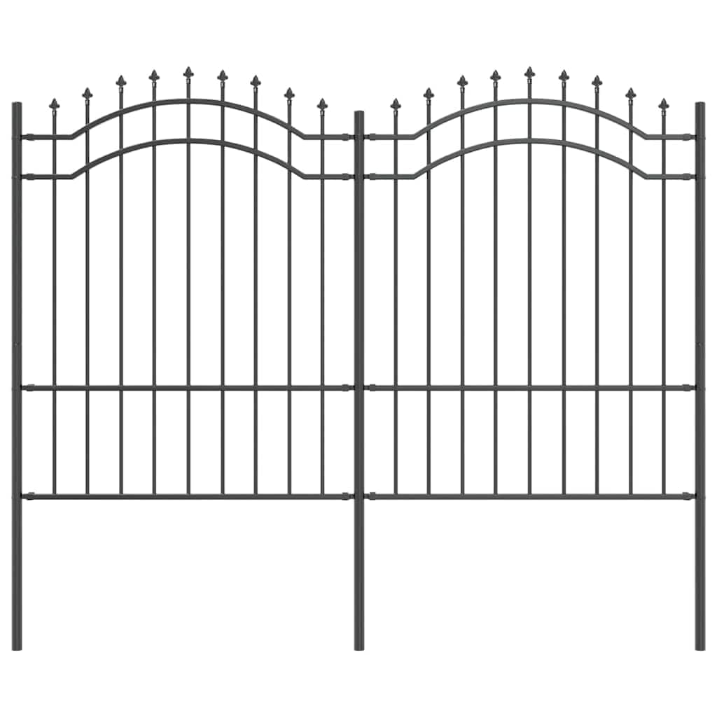Garden Fence Woerden Grey 240 x 190 cm Powder-Coated Steel Decorative Boundary for Flower Beds Vegetable Patio Modern Rust-Proof Outdoor Panel