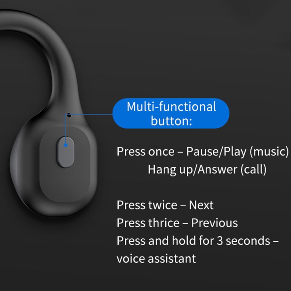 Bone Conduction Headphones Open Ear Headphones IPX6 Waterproof,6H Playtime Bone Conduction Bluetooth 5.0 Wireless Earbuds Sport Headphones with Mic Sweatproof Headset for Running,Cycling,White