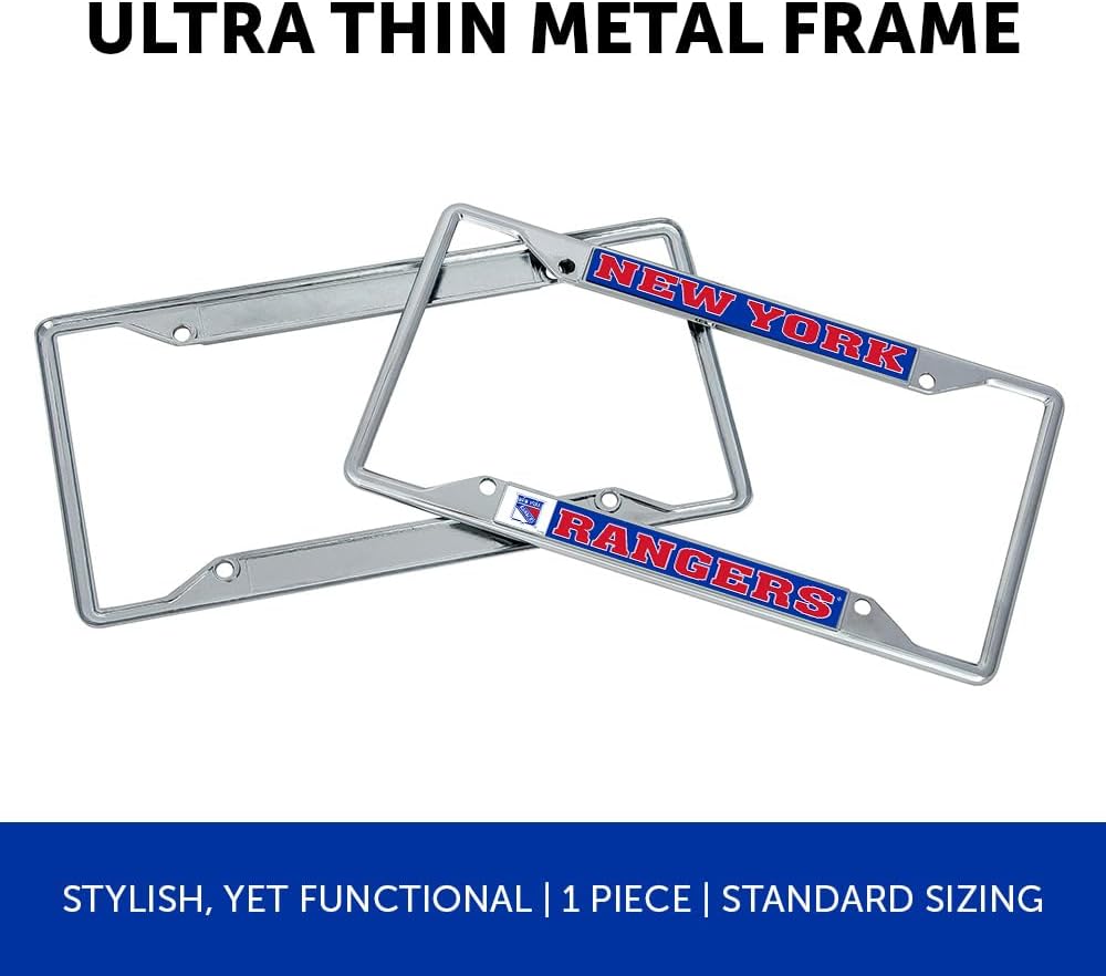 Desert Cactus New York Rangers Car Accessories NHL Team National Hockey League Metal License Plate Frame and Tag Holder for Front or Rear of Car (Team Name)