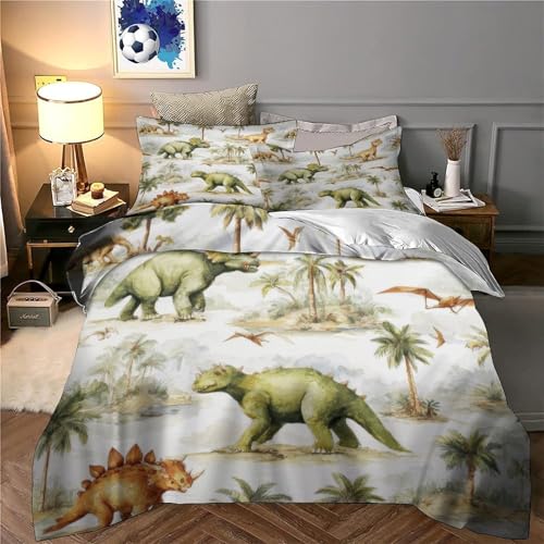 Housse de couette dinosaure lit simple parure microfibre douce pour chambre ado - 6