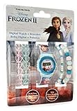 Reloj de pulsera con motivos de Anna y Elsa en la esfera y pulsera - Texto "Believe in your Journey", con indicador de hora y fecha, batería incluida, un regalo ideal para una chica joven y fan de las princesas Anna y Elsa de Disney.
