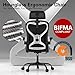 Ergonomic Office Chair, Mesh Desk Chair with Headrest, Lumbar Support, Thick Seat Cushion, Flip-up Arms, High Back Computer Task Chairs for Home Office, Black/Silver