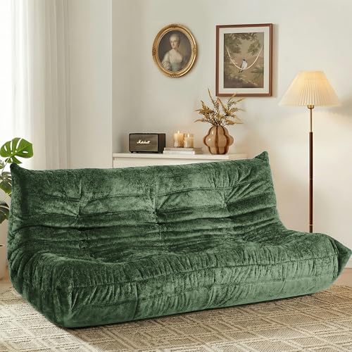 Image of HABUTWAY Giant Bean Bag Chairs Lazy Sofa for Adults,3 Seater,Green | 3 Seater Fireside Chair, Memory Foam Lazy Large Floor Bean Bag Sofa for Living Room, Bedroom, Dorm, Office
