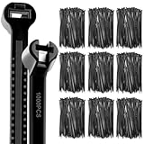Blulu ブラックメタルジップタイケーブルタイ メタル歯付き 45ポンド 17.9インチ ステンレススチール ロックデバイス 高耐久 セルフロックワイヤータイ ナイロン 多目的コードラップ 機械 車両 ファームフェンス用 1000個