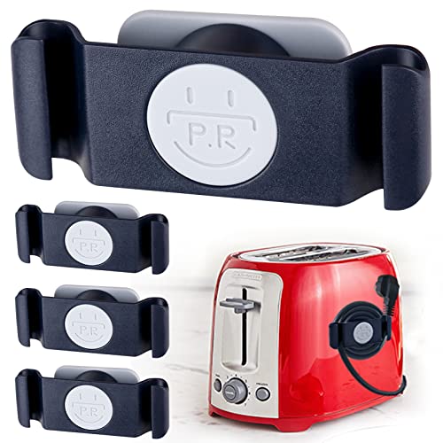 Tidy Wrap Cord Organizer 4 Pack, TOOVREN Cord Organizer for Appliances, Appliance Cord Organizers Stick On, Appliance Cord Holder, Adhesive Cable Clip, Cord Keeper, Wire Organizer for Kitchen Bedroom