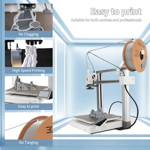 Image of 3D Printer Filament High Speed PLA 300mm /s 1kg Cardboard Spool (2.2lbs),Dimensional Accuracy + /- 0.03 mm Fit Most 3D FDM Printer -Silver