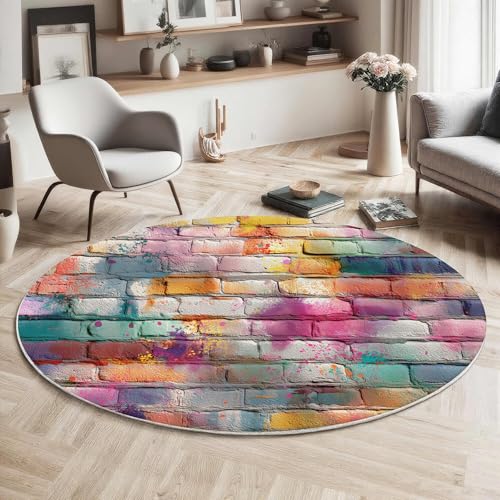 Tapis salon style industriel effet briques pour chambre - 5