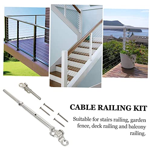 VILLCASE set de tensor con enclavamiento para sistema de barandilla de cable para escaleras y proyectos al aire libre miniatura 5