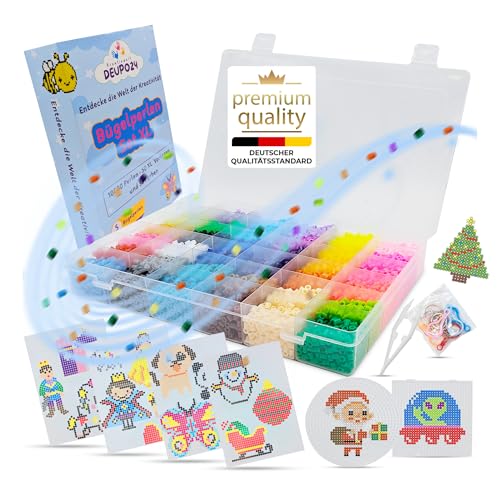 Bügelperlen Set Kinder 10.000 Stück – 36 Farben mit...