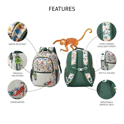 Image of ZOOKEEPER School Bag for Boys & Girls 8-10 Years Lightweight, Water Resistant Kids Backpack for School & Travel Spacious, Durable, Premium YKK Zippers Comfortable Design (Large, 25L)