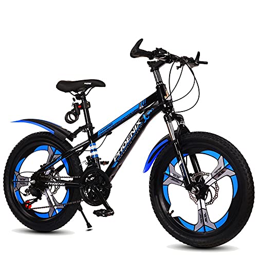 FUFU 18/20 Zoll Kinderfahrrad, Mountainbike, geeignet für Mädchen im Alter von 7-14, Kinderfahrrad mit Machtguard und vorderer Handbremse (Color : Blue, Size : 20in)