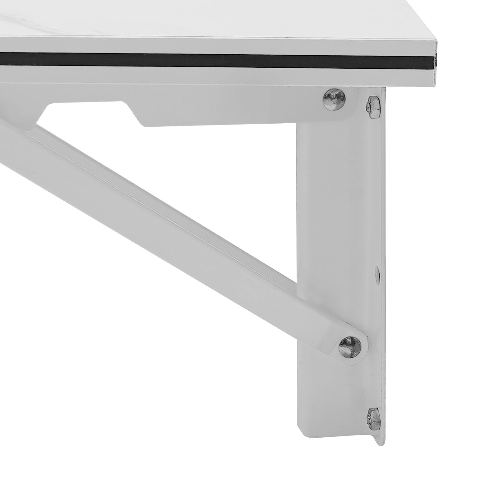 Escritorio de pared, mesa plegable, 90 x 50 cm, mesa de comedor, mesa de oficina, mesa plegable montada en la pared, de MDF y pinzas metálicas, máx. 30 kg (blanco)