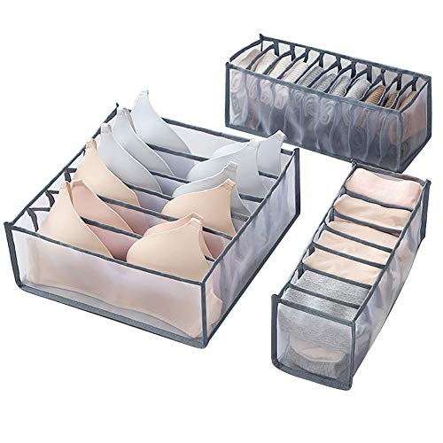 ChicSoleil Faltbar Aufbewahrungsbox für Unterwäsche, Nylon Schubladen Kleiderschrank Organizer für BH, Unterwäsche, Büstenhalter, Socken, Schals Cover