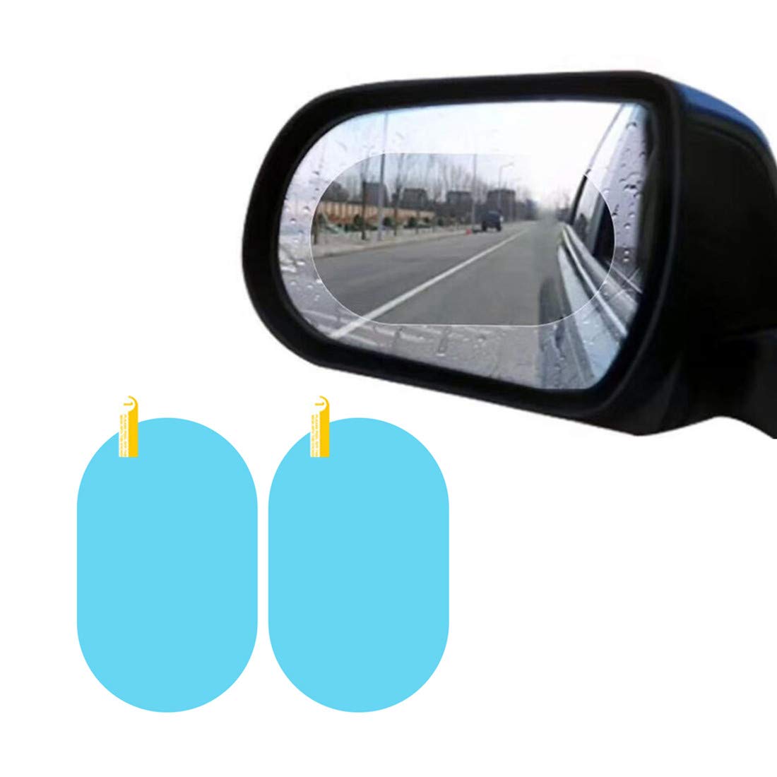 Film Anti-pluie Pour Rétroviseurs - Nano-revêtement Anti-buée & éblouissement - Kit 8 Pièces - Tailles Différentes
