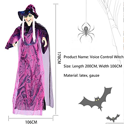 Decoración de Bruja Animada Colgante de 72 "para decoración de casa encantada de Halloween Decoraciones Colgantes de Halloween Decoración de césped