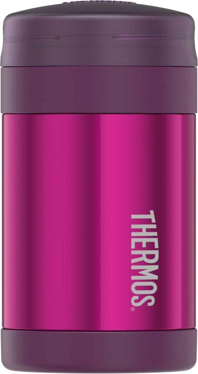 Thermos Food Jar with Folding Spoon, 16 oz, Pink