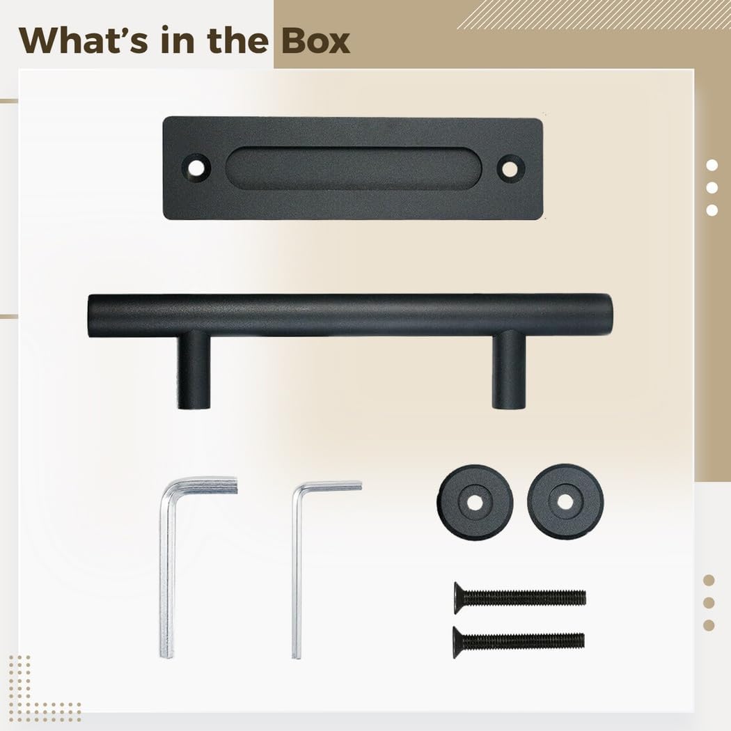 12 Heavy Duty Barn Door Handle, Rustic Sliding Door Pull, Carbon Steel with Mounting Hardware for Gates, Sheds & Furniture