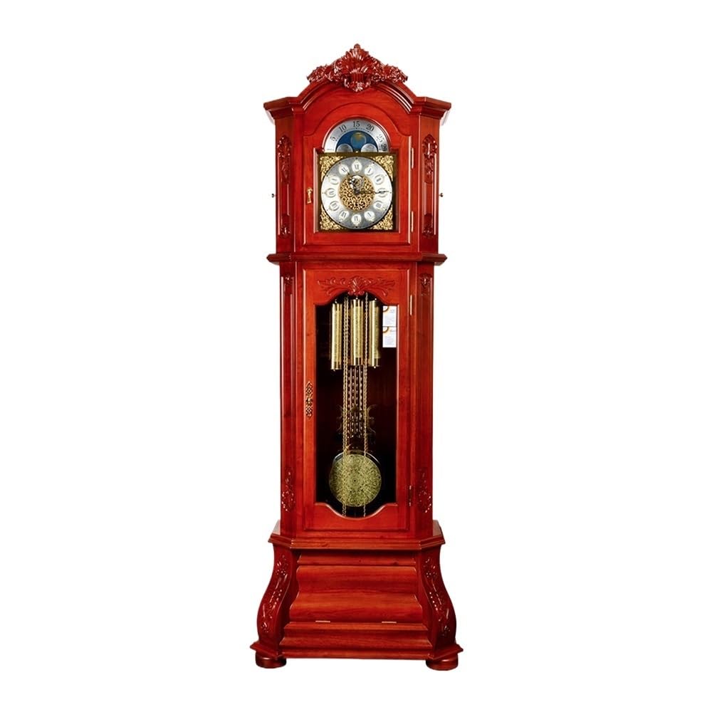 Kf2vBt7dP Chinese Style Floor Clock Retro Living Room Floor Clock, Wooden Home Vertical Pendulum Fashion Grandfather Clocks