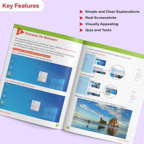 Image of Woodsnipe Beginner Computer Learning Book for Kids Age 6-8| Windows 10 | Class 3 & 4 | Computer , Uses, Parts, Features | Multiple Choice Questions | Quiz & Tests | Answers keys