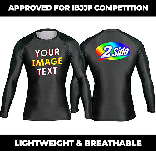 Custom Your Own Print Front & Back BJJ Foundation Rash Guard - Ranked No Gi Jiu Jitsu Rashguard2
