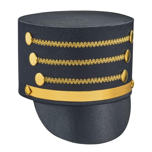 Dress Up America Marching Band Hat Band Major Uniform Costume Accessory for Adults (Black)