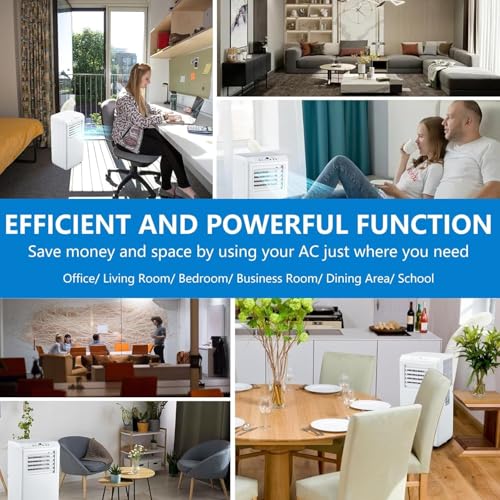 Image of PioneerWorks 10,000 BTU Portable Air Conditioner for Rooms up to 450 Sq.Ft, 3-in-1 Cooling Unit with Dehumidifier & Fan, Includes Remote Control and Easy Installation Kit