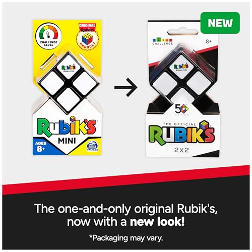 Image of Rubik's Cube, The Official 2x2 Rubik's Cube, Mini Problem-Solving Brain Teaser, Classic Color-Matching Puzzle, Fidget Toy, Sensory Puzzle for Adults, Teens, Kids, for Ages 8 & Up