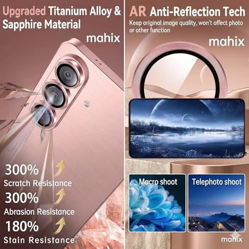 Image of Camera Lens Protector for Samsung Galaxy S26 / S26 Plus Pink Gold AR AF Coated 9H Tempered Glass Camera Guard, Anti Drop, Scratch Resistant Camera Lens, Case Friendly Waterproof Heavy Duty UHD Clear Camera Cover