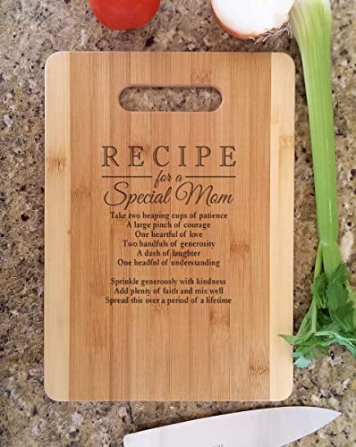 Mothers Day Gift Recipe For A Special Mom ( Medium 13"X9.5", Customized ) Bamboo Serving Cutting Board For Mothers Day Birthday Or Christmas #TOP3
