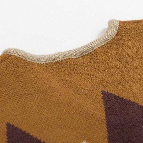 Men's Argyle Knitted Sweater Lightweight Color Block Men Knit Jacket Winter Button Up Knits Sweaters Coat3