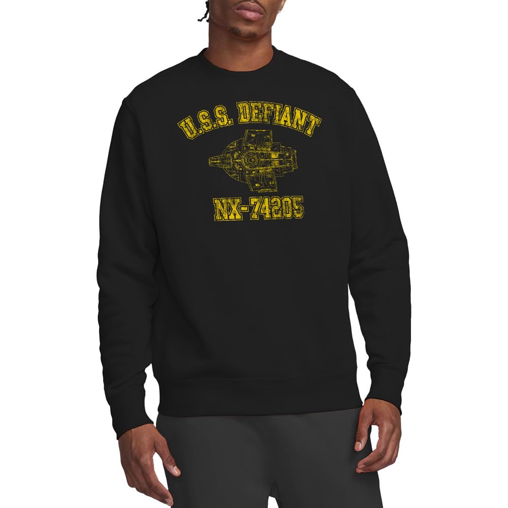 Star Trek Defiant Athletic Crew Sweatshirt, Black, X-Large