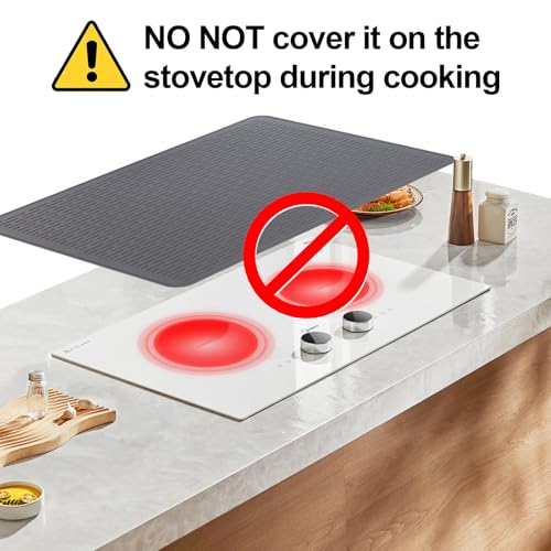 Thermochromic Stove Top Cover for Electric Stove - Silicone Stove Mat for Glass Top, Glass Cooktop Protector, Range Covers for Electric Stove (Gray-Pink,Temperature-changing)