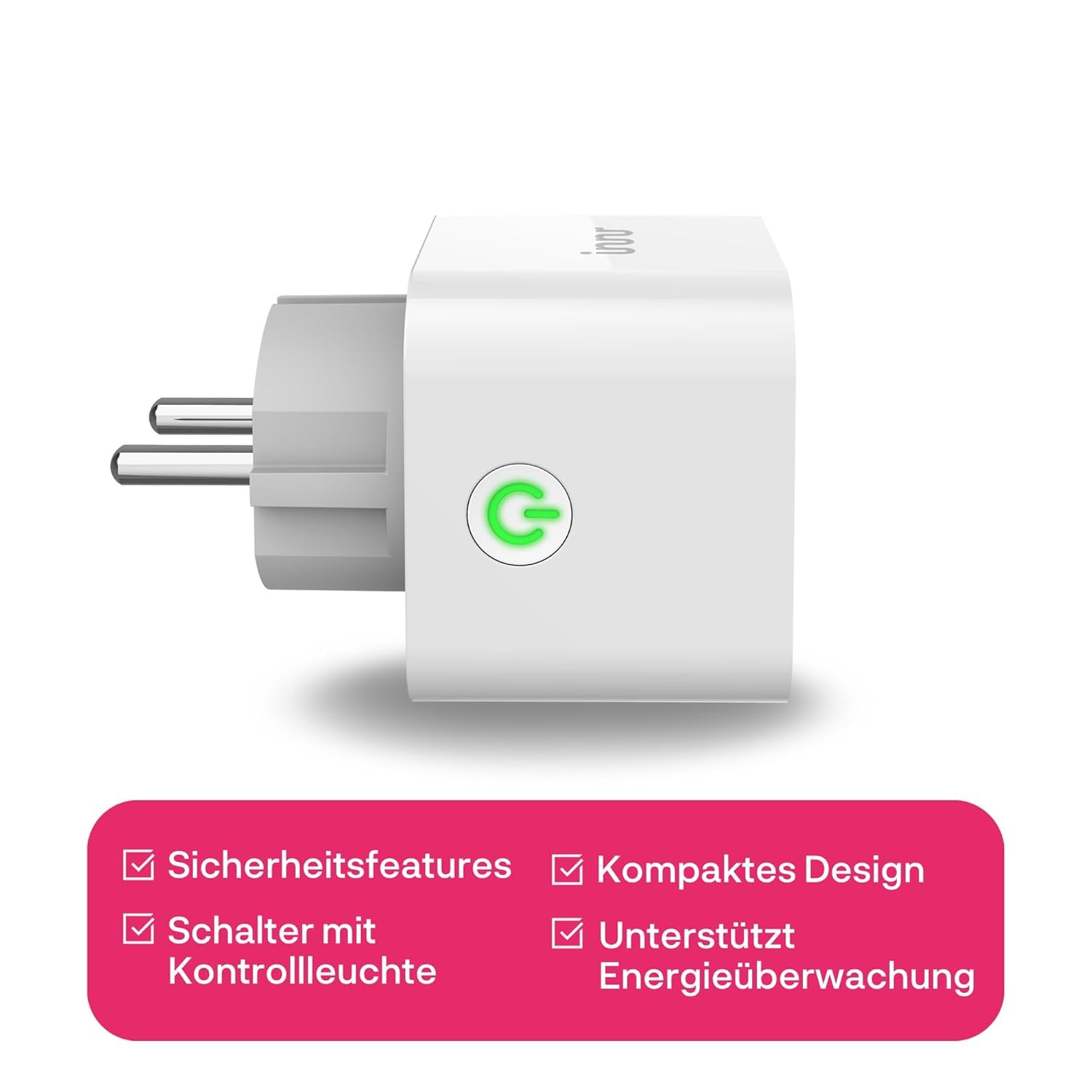 Innr Smart Plug, funktioniert mit Hue* und Alexa (Bridge erforderlich), Zigbee Repeater, 16A Steckdose mit Strommessung, 2 Stück