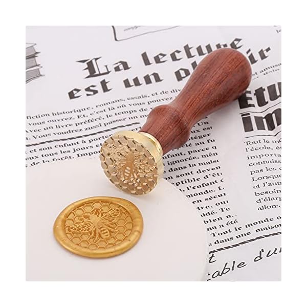 Sello de cera de abeja y nido de abeja, sello de sellado vintage Yoption para invitaciones de boda, álbumes de recortes… - Imagen 8