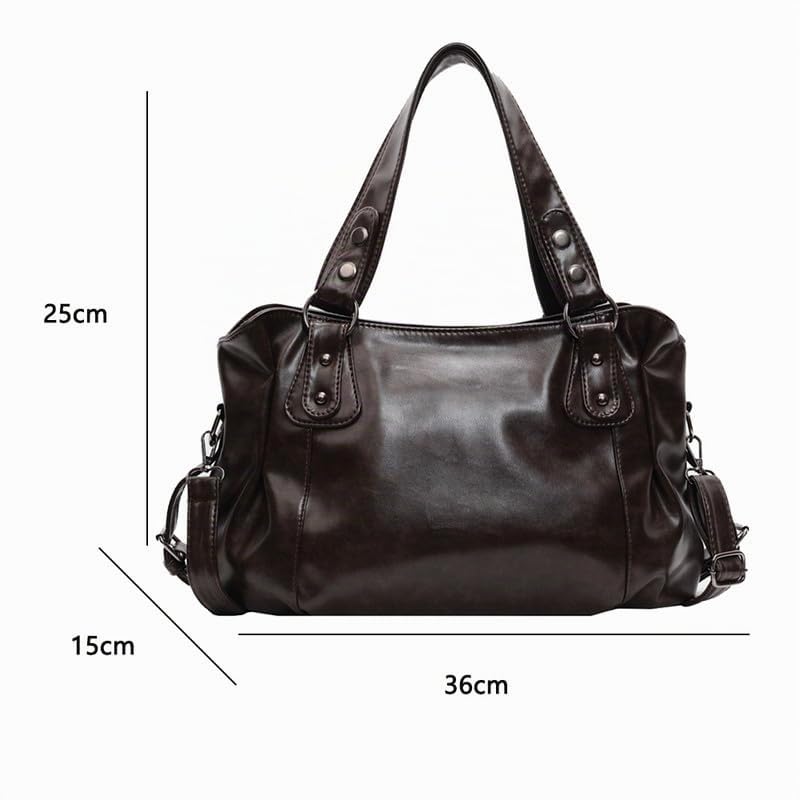 Hobo Bolso de Mano con Bandolera para Mujer en Cuero PU Bolsos Totes Bolso de Hombro Bolsos Bandolera Bolso de señora para Damas Bolso de Bandolera Mamá Marrón Oscuro