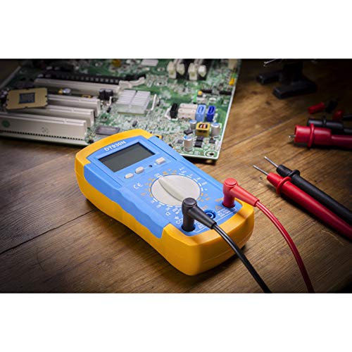 Image of Powerbuilt Digital Multimeter Tester with 52 inch Test Leads, Alligator Clamp Adapters, Battery & Charging System Diagnostic Tool, Rugged Case & Backlight - Test 1.5V /9V /12V Systems - 240315